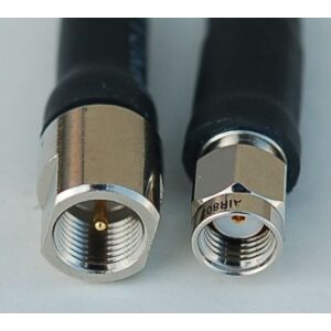 CA195 Black Antenna Cable, FME Plug-Male to RP-SMA Plug-Male, 2 Feet (60.96 cm)