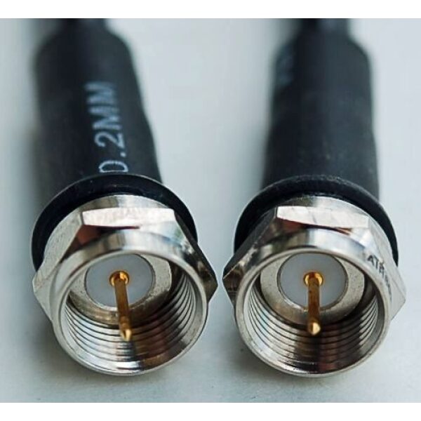 CA195 Black Antenna Cable, F Plug Male to F Plug Male, 20 Feet (6.09 m)