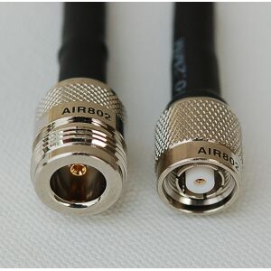 CA195 Black Antenna Cable, N Jack-Female to RP-TNC Plug-Male, 1 Foot (30.48 cm)