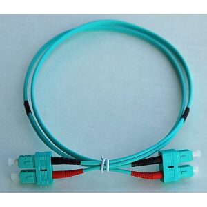 SC to SC Duplex Fiber Optic Patch Cable - Multimode OM3 10 Gbps 50/125 Micron - LSZH Jacket - 2 Meters (6.56 Feet)