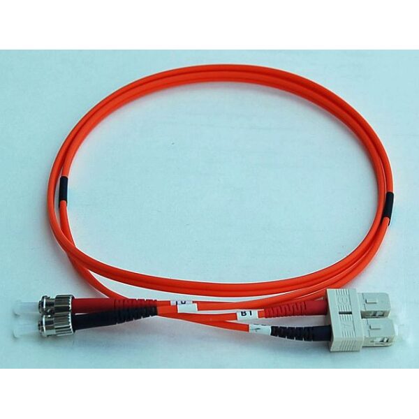 ST to SC Duplex Fiber Optic Patch Cable - Multimode OM1 62.5/125 Micron - LSZH Jacket - 1 Meter (3.28 Feet)