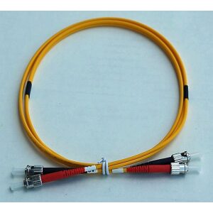 ST to ST Duplex Fiber Optic Patch Cable - Singlemode UPC 9/125 Micron - LSZH Yellow 3mm Jacket - 2 Meters (6.56 Feet)