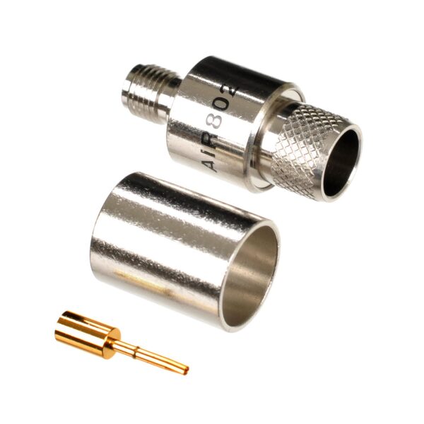 SMA Jack / Female Crimp Connector for Cable Types: RG8, AIR802 CA400, Times Microwave's LMR400, Belden 9913