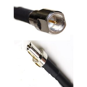 CA195 Black Antenna Cable, FME Plug-Male to TS9 Plug-Male, 8 Feet (2.4 meters)