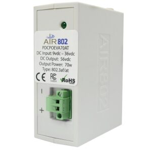 DC - DC Converter, 9-36vdc Input, 802.3af/at, Output 56vdc 70 Watt-90 Watt, DIN Rail Mount, MADE IN USA